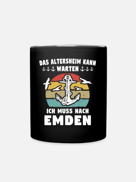 Emdener Urlaub Emden - Tasse einfarbig - Schwarz