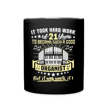 Organist 21st birthday 21 years Organist - Full Colour Mug - black - Front