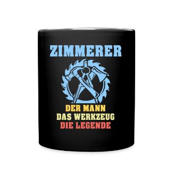 Zimmermann Zimmern Zimmerer - Tasse einfarbig - Schwarz - Vorne