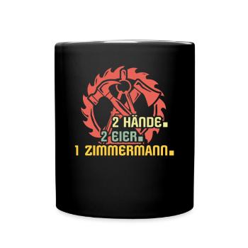 Zimmermann Zimmern Zimmerer - Tasse einfarbig - Schwarz - Vorne