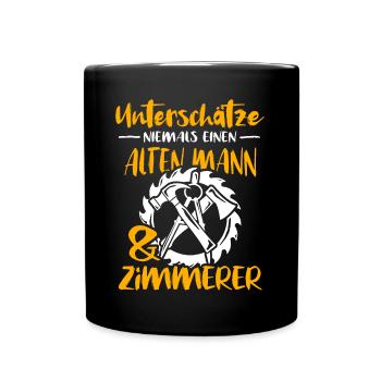Zimmermann Zimmern Zimmerer - Tasse einfarbig - Schwarz - Vorne