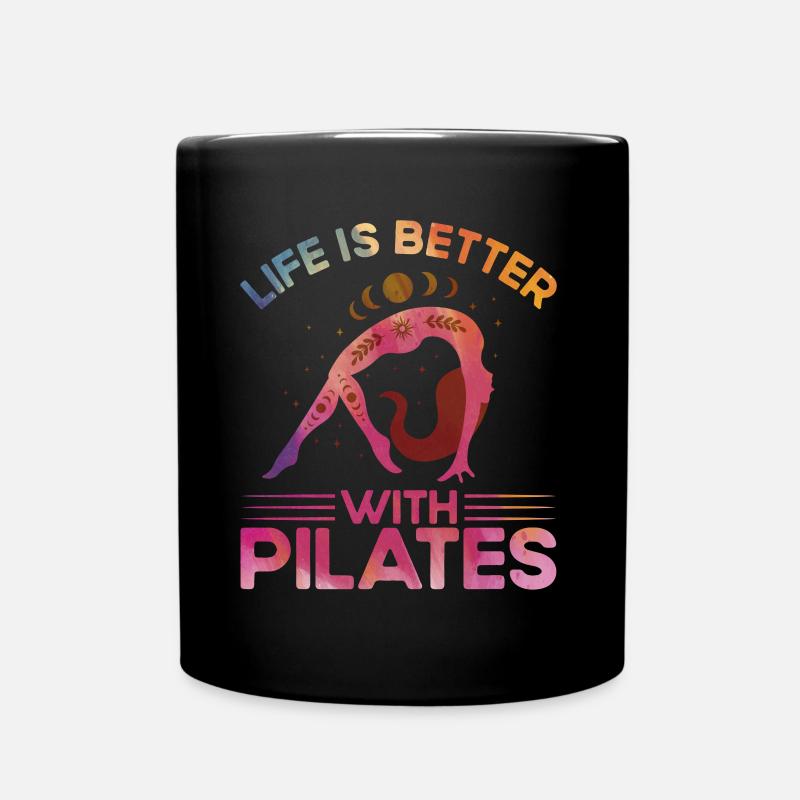 Pilates Life is better with Pilates gift - Full Colour Mug - black