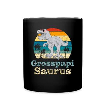 Grosspapi Saurus Großvater Opa Schweiz Opi - Tasse einfarbig - Schwarz - Vorne
