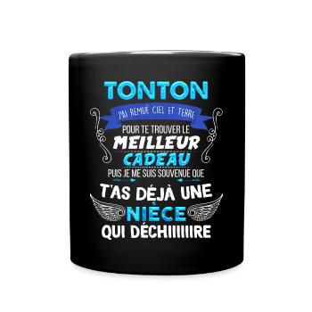Tonton Et Nièce Qui Déchire Super Cadeau Humour - Mug uni - noir - Devant