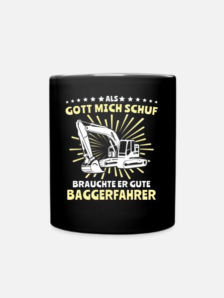 Baggerfuehrer Baggerfahrer - Tasse einfarbig - Schwarz