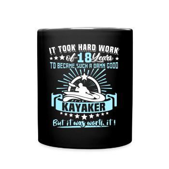 Kajaking 18. Geburtstag Kajak 18 Jahre Kajaker - Tasse einfarbig - Schwarz - Vorne