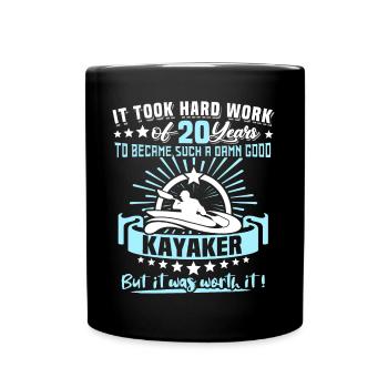 Kajaking 20. Geburtstag Kajak 20 Jahre Kajaker - Tasse einfarbig - Schwarz - Vorne