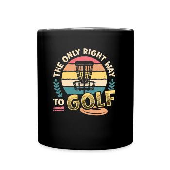 The only right way to golf, Frisbee Disc - Full Colour Mug - black - Front