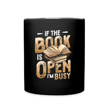 When the book is open, I'm reading - Full Colour Mug - black - Front