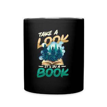 Look what's in a book: Reading Lover - Full Colour Mug - black - Front