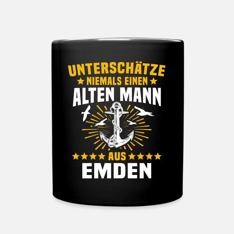 Emdener Männer Emden - Tasse einfarbig - Schwarz