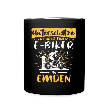 Ebike Emden Ebiking Emdener E-Biker - Tasse einfarbig - Schwarz - Vorne