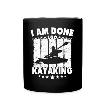 Kayaker Kayaking - Full Colour Mug - black - Front