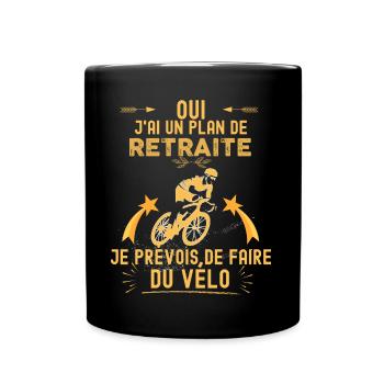 Retraités hommes cyclistes passion vélo - Mug uni - noir - Devant