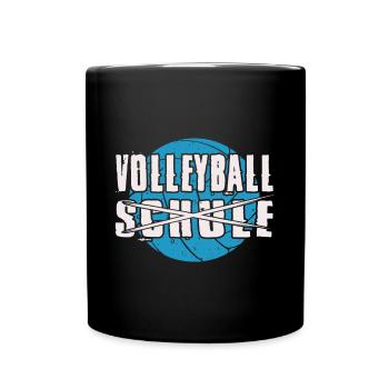 Volleyball Statt Schule Volleyballer Geschenkidee - Tasse einfarbig - Schwarz - Vorne