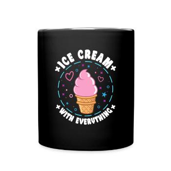 Crème glacée avec tout Gelato Lover Idée cadeau - Mug uni - noir - Devant