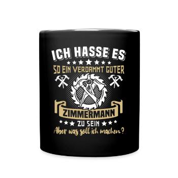 Zimmermann Zimmerer - Tasse einfarbig - Schwarz - Vorne