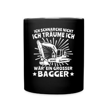 Baggerfuehrer Baggerfahrer - Tasse einfarbig - Schwarz - Vorne