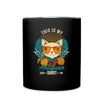 Ceci est ma chemise Antiguan Retro Cat Antigua - Mug uni - noir - Devant