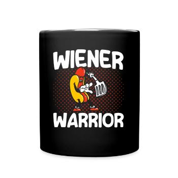Sausages Warrior Hot Dog Gift - Full Colour Mug - black - Front