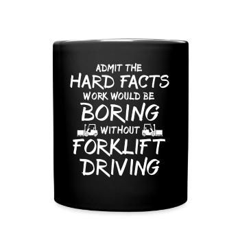 Forklift driver Forklift - Full Colour Mug - black - Front