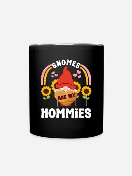 Les gnomes sont mes hommies Tournesols Jardin Gnome - Mug uni - noir