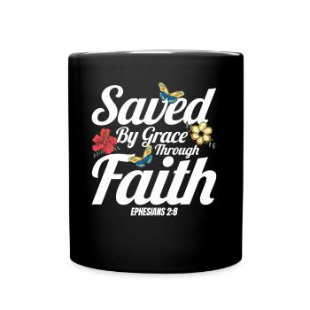 Inspirational Jesus God Christian Gift - Full Colour Mug - black - Front