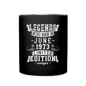 Date de naissance : Juin 1973 Edition Limitée Millésime - Mug uni - noir - Devant