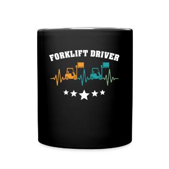 Chariot élévateur à fourche - Mug uni - noir - Devant