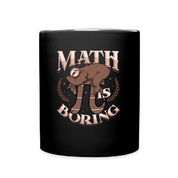 Math is boring, sloth sleeps on pi - Full Colour Mug - black - Front
