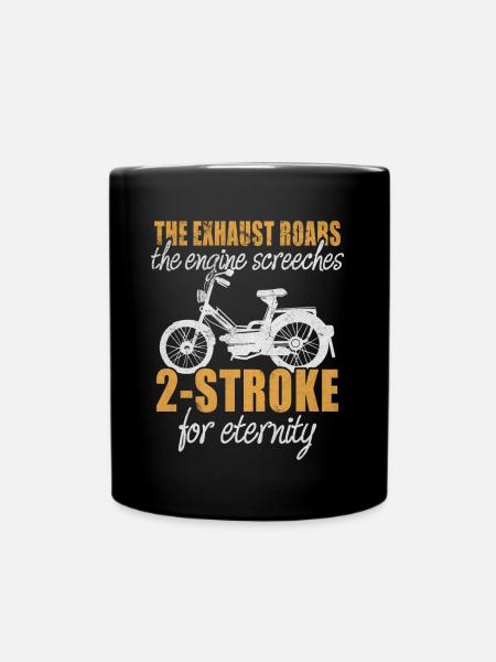 Moped 2 Takt Motor Mofafahrer Geschenk - Tasse einfarbig - Schwarz