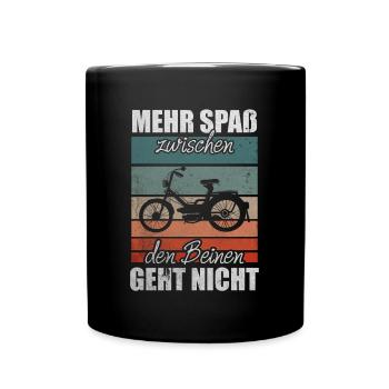 Vintage Moped Lustiger Mofa Spruch Mokick Retro - Tasse einfarbig - Schwarz - Vorne