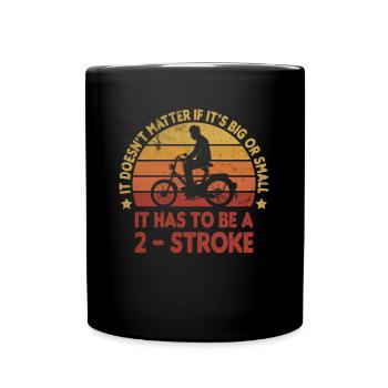 Moped 2 stroke engine moped rider nostalgia mokick - Full Colour Mug - black - Front