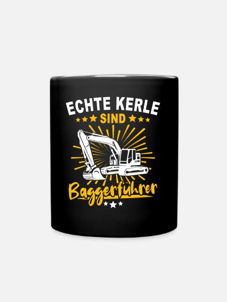 Baggerführer Baggerfahrer - Tasse einfarbig - Schwarz