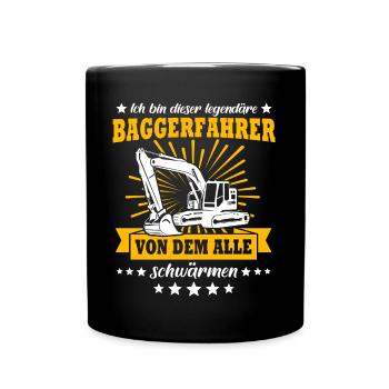 Excavator operator Excavator driver - Full Colour Mug - black - Front
