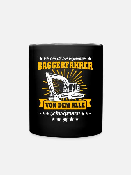 Baggerführer Baggerfahrer - Tasse einfarbig - Schwarz