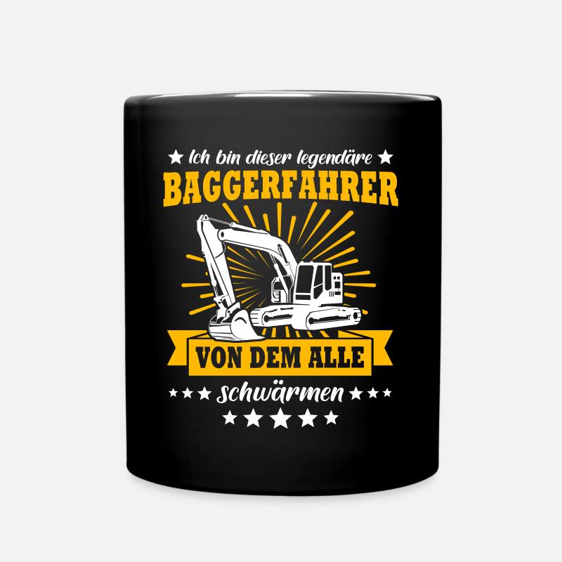 Baggerführer Baggerfahrer - Tasse einfarbig - Schwarz