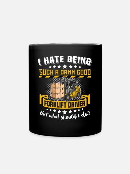 Staplerfahrer Stapler - Tasse einfarbig - Schwarz