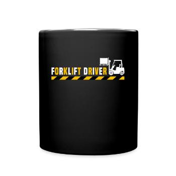 Staplerfahrer Stapler - Tasse einfarbig - Schwarz - Vorne