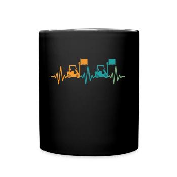 Staplerfahrer Stapler - Tasse einfarbig - Schwarz - Vorne