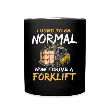 Staplerfahrer Stapler - Tasse einfarbig - Schwarz - Vorne
