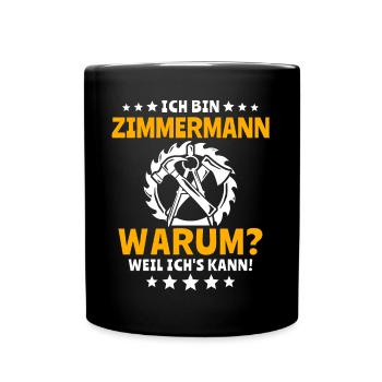 Zimmermann Zimmerer - Tasse einfarbig - Schwarz - Vorne