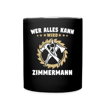 Zimmermann Zimmerer - Tasse einfarbig - Schwarz - Vorne