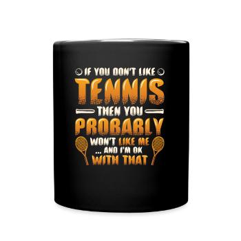 Tennistrainer, Tennisspieler, Tennistraining - Tasse einfarbig - Schwarz - Vorne