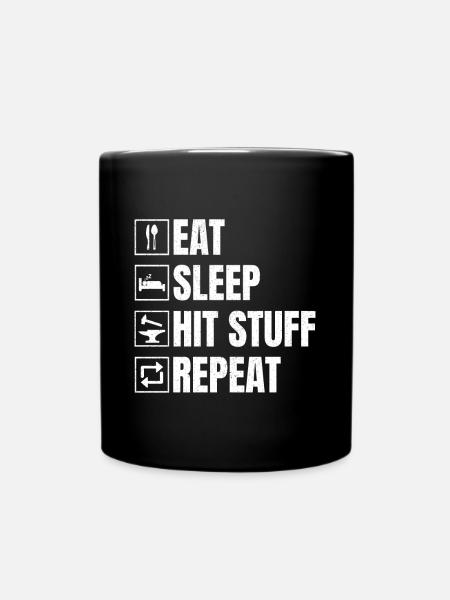 Blacksmithing Eat Sleep Hit Stuff Repeat Gift Idea - Tasse einfarbig - Schwarz