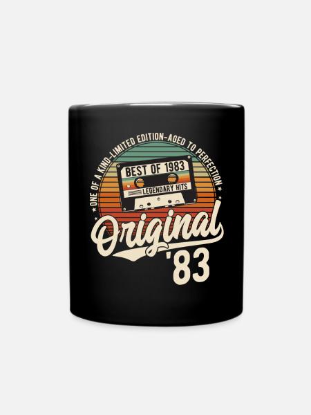 Original 1983 Jahrgang Vintage Geburtstag Retro - Tasse einfarbig - Schwarz