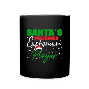Santas Preferred Euphonium Player Baritone Bass - Full Colour Mug - black - Front