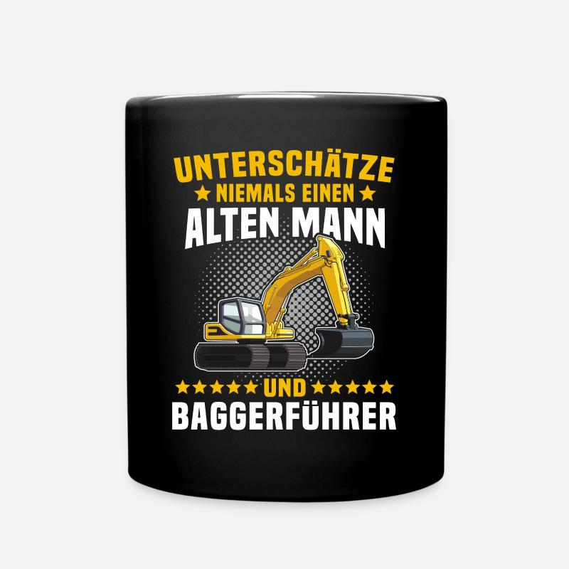 Baggerfahrer Bagger - Tasse einfarbig - Schwarz