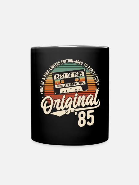 Original 1985 Jahrgang Vintage Geburtstag Retro - Tasse einfarbig - Schwarz