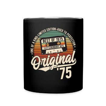 Original 1975 Jahrgang Vintage Geburtstag Retro - Tasse einfarbig - Schwarz - Vorne